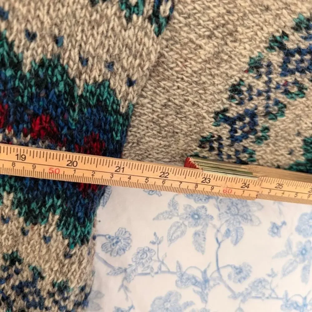 90s Vintage Alps Rugged Outdoors Wool Knit Fair Isle Pullover Sweater Mens M - Picture 5 of 6